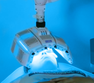 woman asking what is blue light therapy